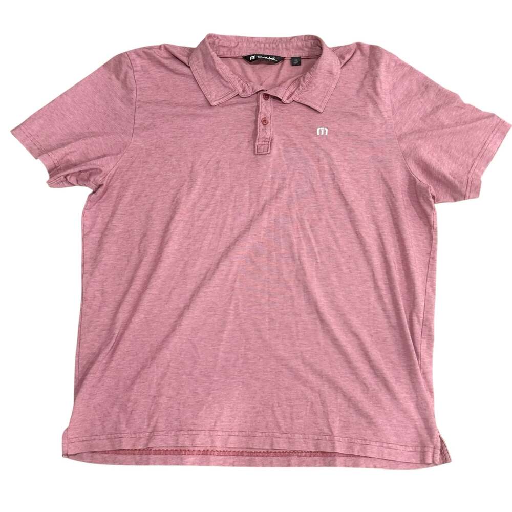 TravisMathew The Zinna Polo Shirt Mens XXL Heather Cardinal Red Palmetto Dunes